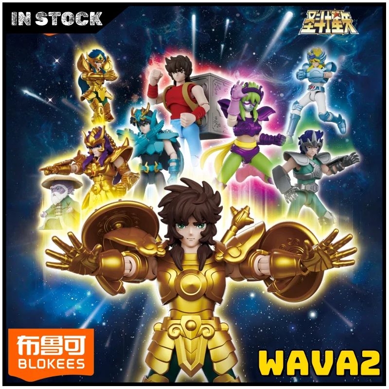 

In Stock 2025 New Genuine Blokees Saint Seiya Galaxy Wave2 Libra Hyoga Shiryu Dohko Camus Milo Assembled Model Kit Toy Gift