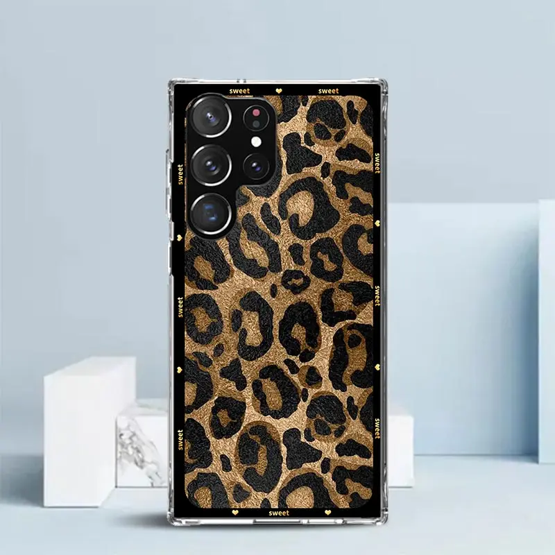 Animal Leopard Print Phone Case For Samsung Galaxy S22 S23 S24 Ultra S21 S20 FE S10 Plus S10E S9 S8 + S7 Edge Soft TPU Back Cove