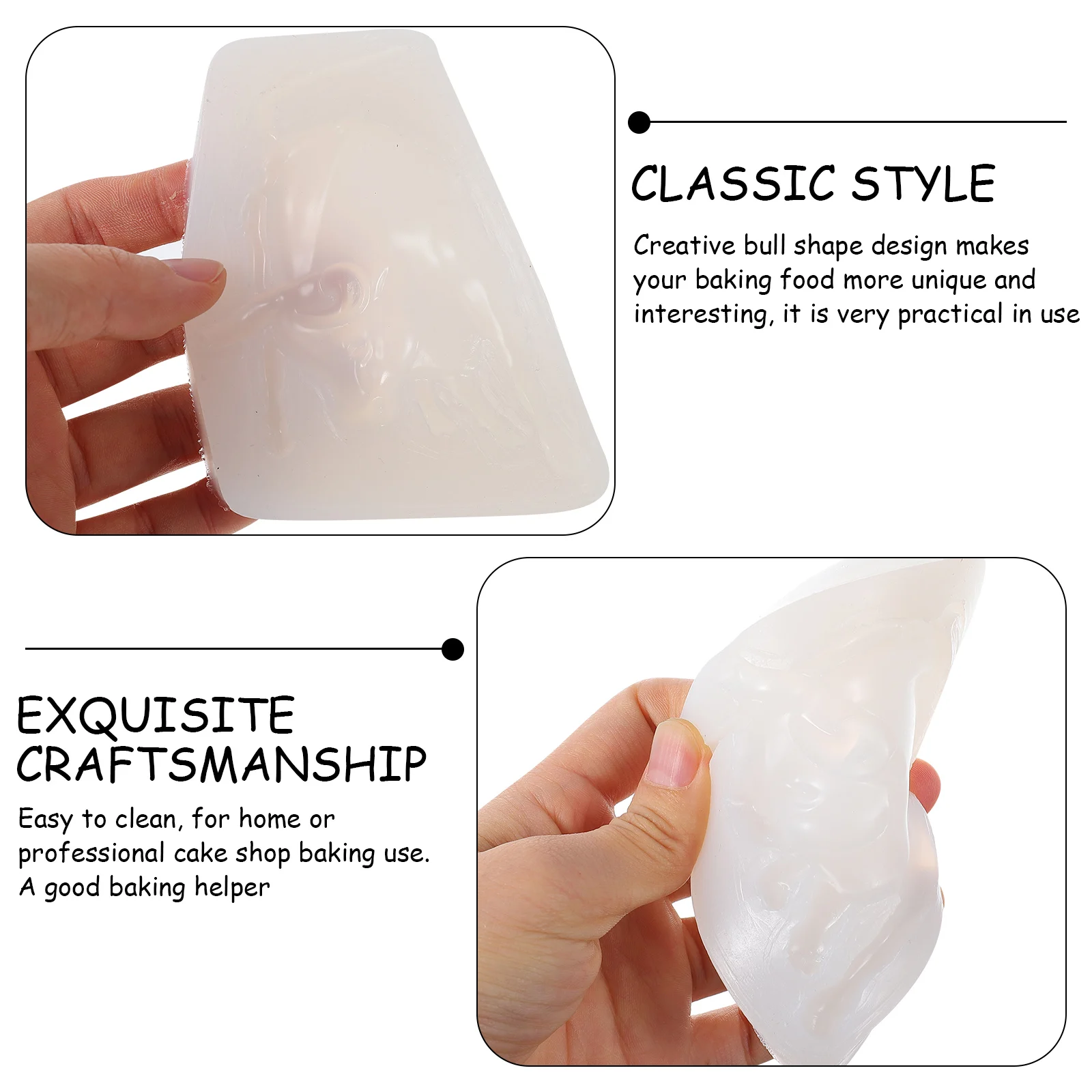 

1pc Bull Shape Baking Mold Silicone Chocolate Mold Cake Mould For Donuts Biscuits Multi-Function Reusable Non-Stick Easy Clean