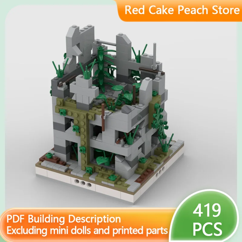 

City Street View Model MOC Building Bricks Ruined House Architecture Modular Technology Children Holiday Gifts Assemble Toy Suit