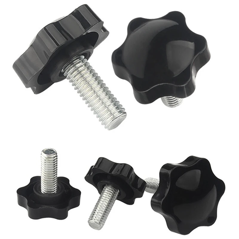 5/10PCS Stern Form Gewinde Spann Griff Bolzen Bakelit Hand Knopf Anziehen Schraube Industrie Ausrüstung Kunststoff Stahl m5 M6 M8 – Detail 2