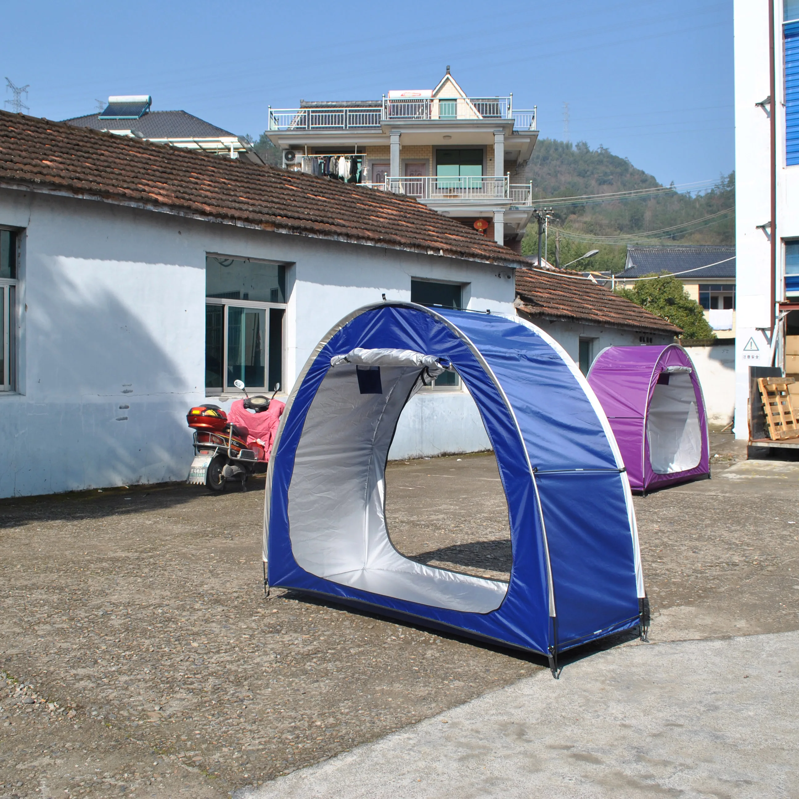 Classic Bike Tent with Double Doors, Bicycle Storage Shed Tent, Bicycle Storage, Garden Tools, CZX-669