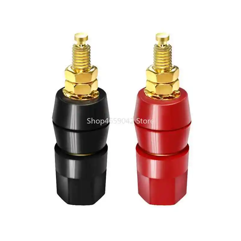 2pcs M5*50 Terminals Wire Binding Post Red Black Connector Amplifier Terminal Banana Speaker Plug Jack Adapter Socket