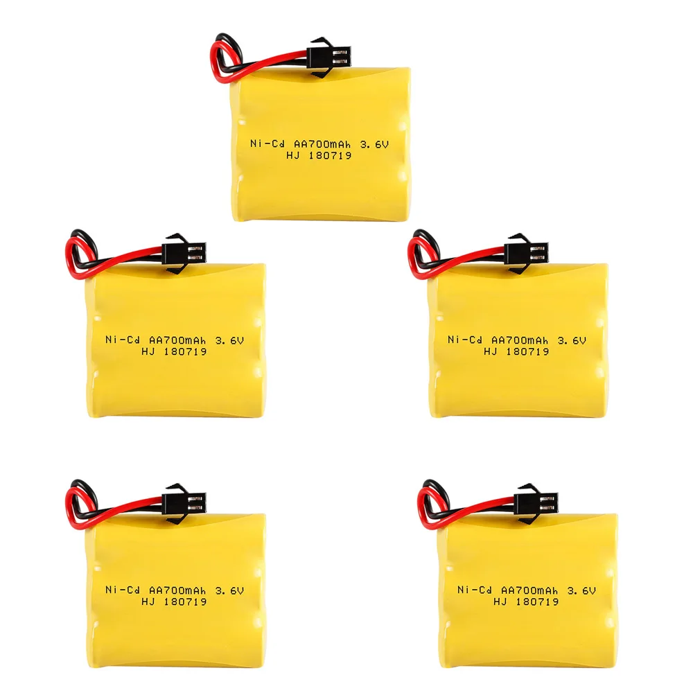 5PCS 3.6V 700 mah AA NI-CD M Batterij voor RC Elektrische speelgoed auto schip robot 3.6V 700 mah hoge kwaliteit NICD speelgoed Batterij SM PLUG