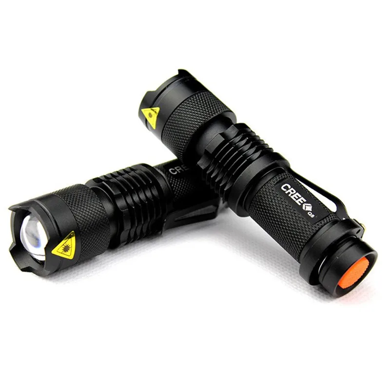 Airsoft Mini Flashlight 2000 Lumens CREE Q5 LED AA/14500 Adjustable Zoom Focus Torch Lamp Waterproof For Outdoor