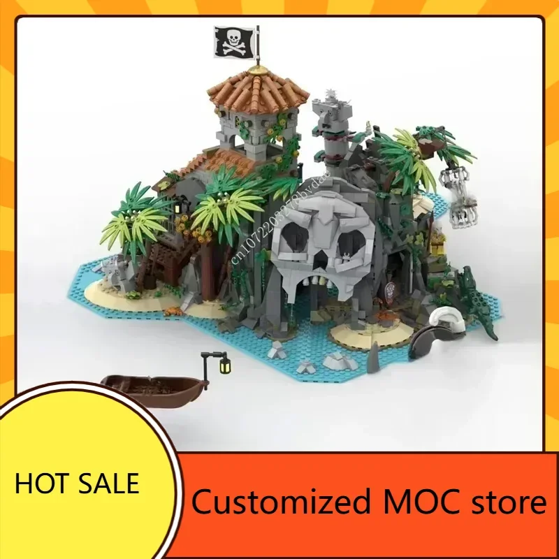 

3123 шт., остров сокровищ, пираты барракуды, залив MOC, головоломка StreetView, архитектура, креативная сборка на день рождения, Рождественский подарок