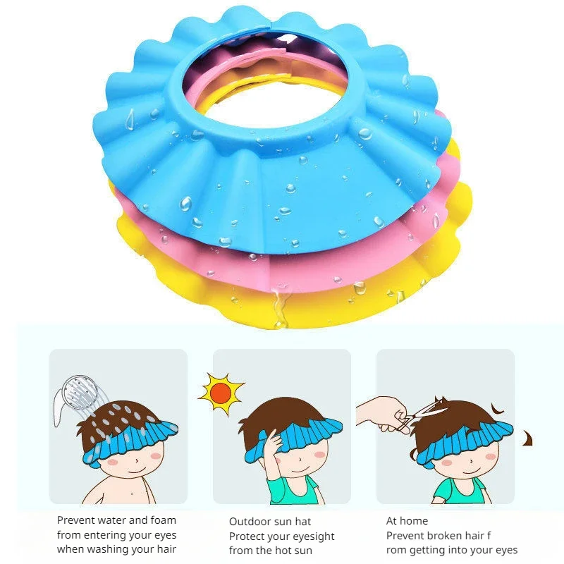 Safe Shampoo Shower Bathing Bath Protect Soft Cap Hat For Baby Wash Hair Shield Children Bathing Shower Cap Hat Kids