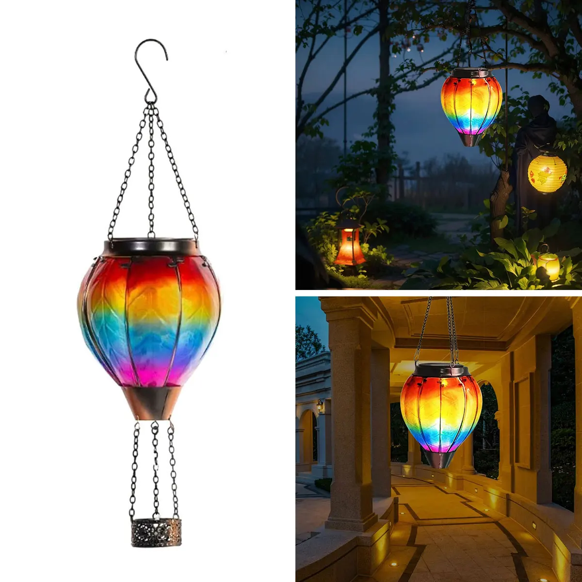 

Outdoor Hot Air Balloon Hanging Light Solar Lantern Garden Yard Lighting Decorative Lighting Wild Camping Party Atmosphere