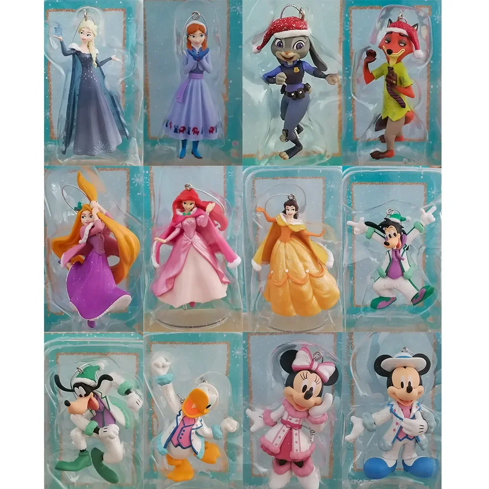 Disney-figura de dibujos animados de Frozen Zootopia, Rapunzel, Minnie, Kickey, ratón, Pato Donald, colgantes coleccionables, adornos, regalos