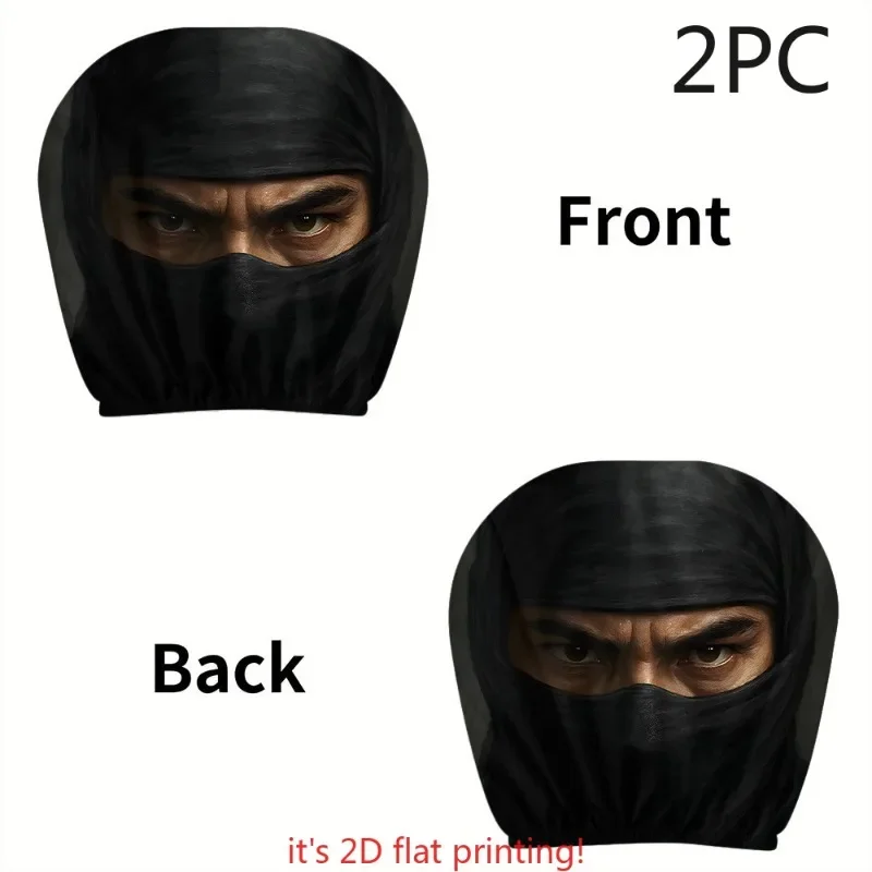 2 Stück Auto-Kopfstützenbezüge; Ninja-Style-Druck; Einfach zu installieren; Universelle Passform; Ungefüllt – Detail 5