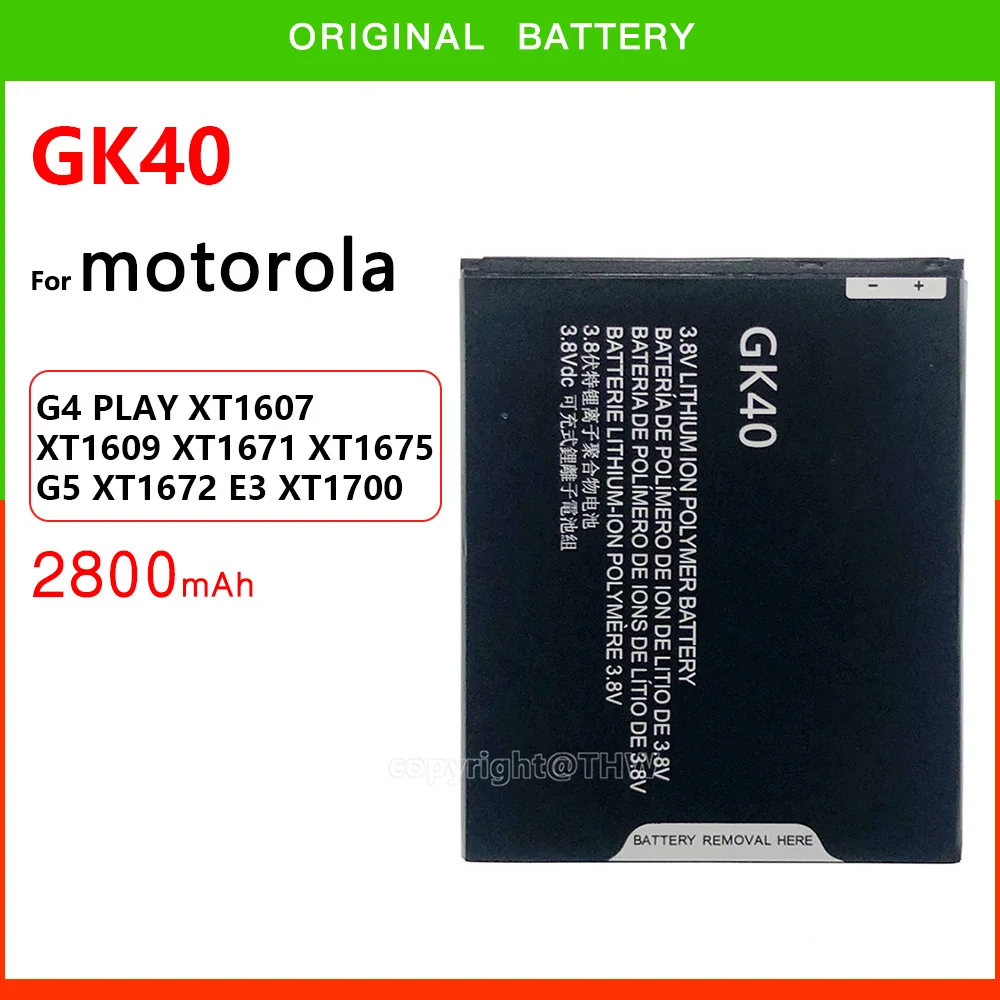 

100% Genuine GK40 2800mah Battery G4Play For Motorola Moto G4 Play E4 XT1766 XT1607 XT1609 XT1600 MOT1609BAT SNN5976A GK 40