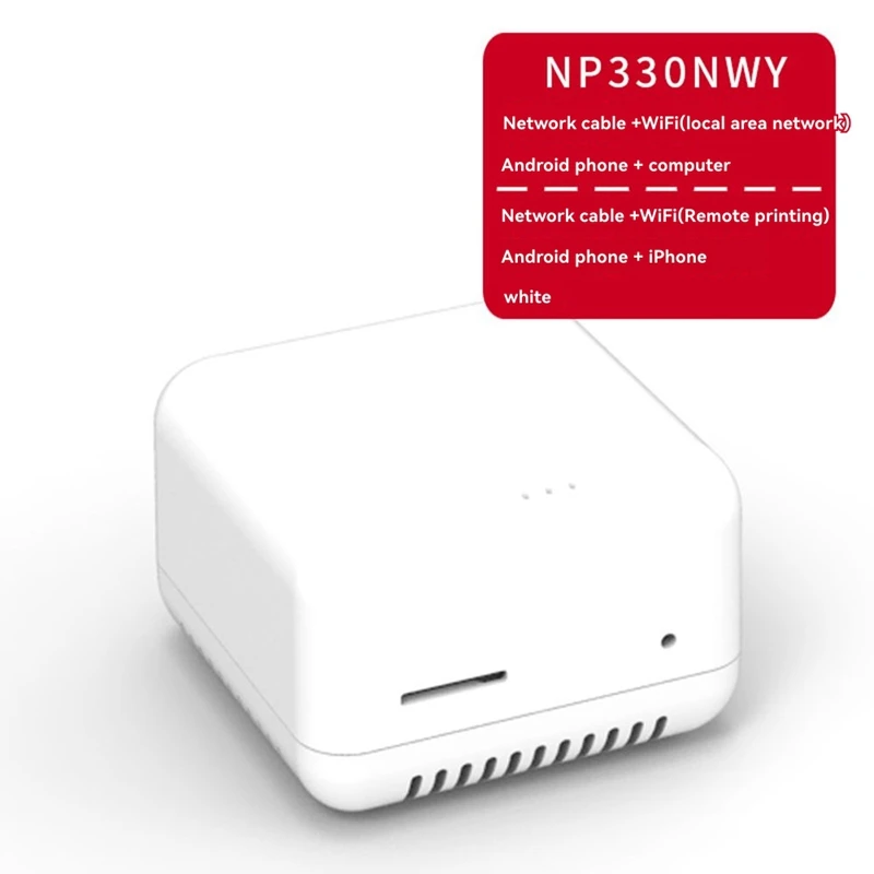1PCS NP330 Network USB 2.0 Print Server USB2.0 Mini Printer Server 100Mbps RJ45 Connection for Androids Phones EU Plug-A09I