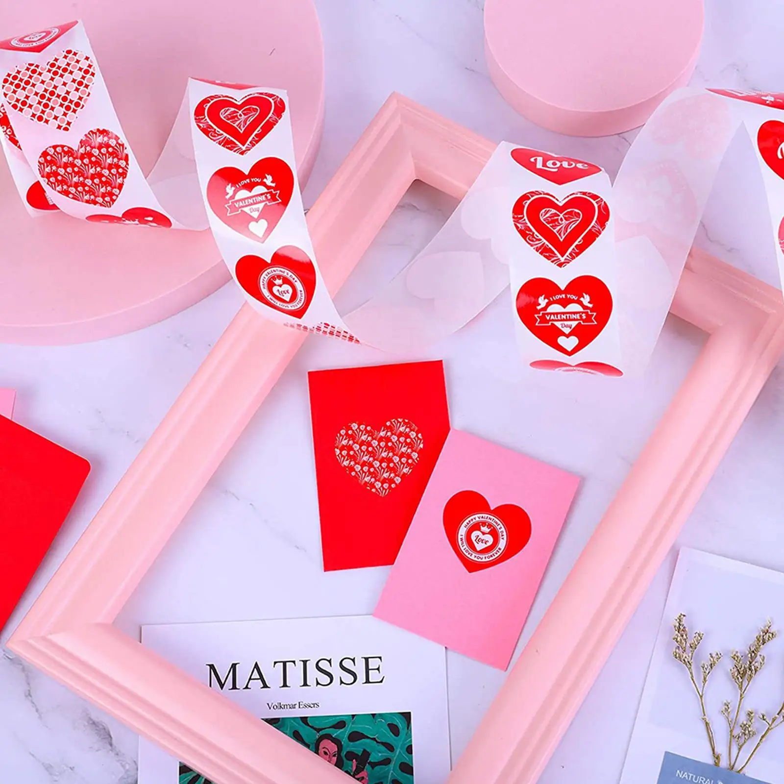 500Pcs Heart Shaped Stickers Labels Valentine Tags Stickers Gift Boxes Bookmarks New Year