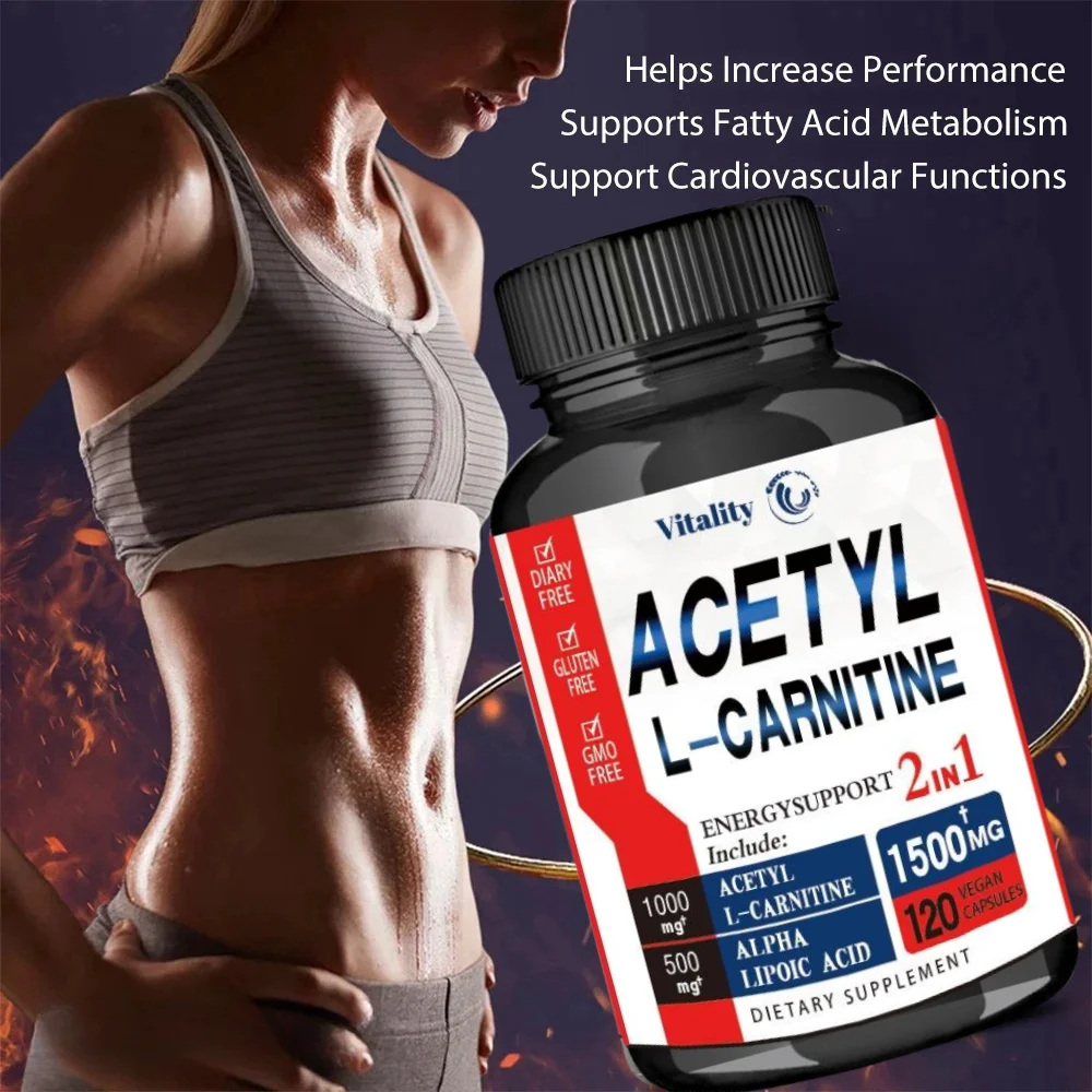 Acetyl L-Carnitine 1000 Mg Maximum Strength - Supports Pure Energy, Brain Function, and Fatty Acid Metabolism