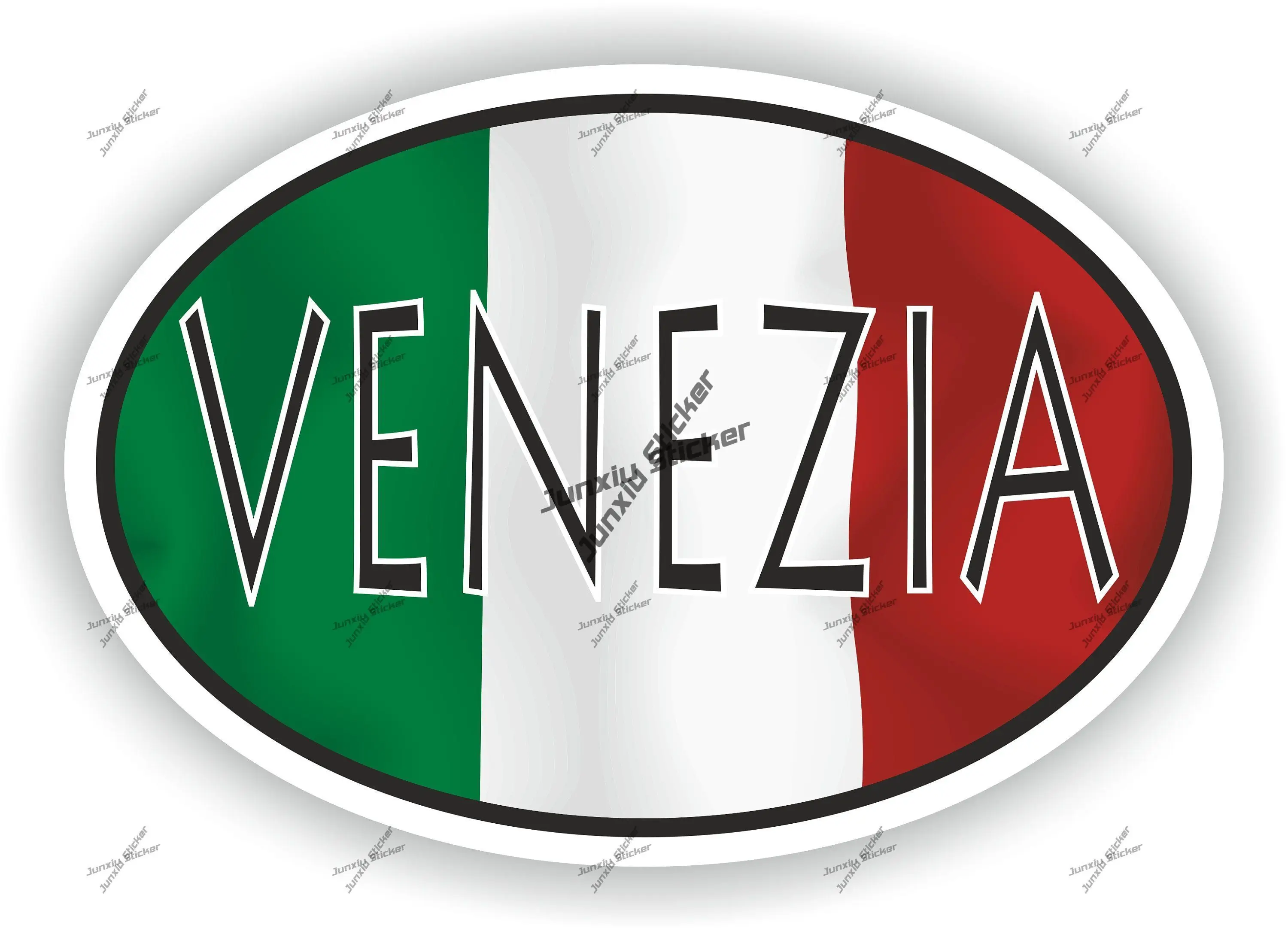 

Venezia Italy Oval Sticker with Flag for SUV Bumper Laptop Book Fridge Helmet PC Truck Car Camper Pickup Decoration Accessories