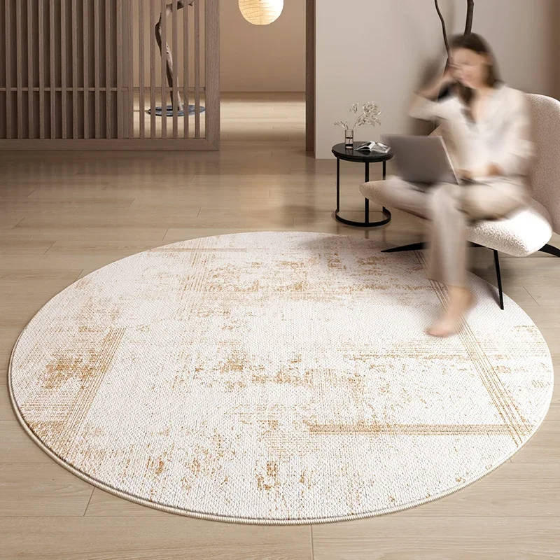 Minimalist Style Carpets for Living Room Thick Plush Bedroom Decor Round Carpet Anti-slip Study Floor Mat Fluffy Soft Lounge Rug