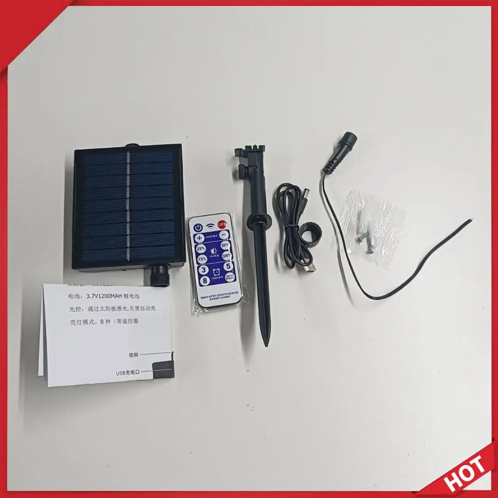 

Комплект солнечных батарей с литиевым аккумулятором, панелью, светодиодной лентой и пультом ДУ для самостоятельной сборки светильников