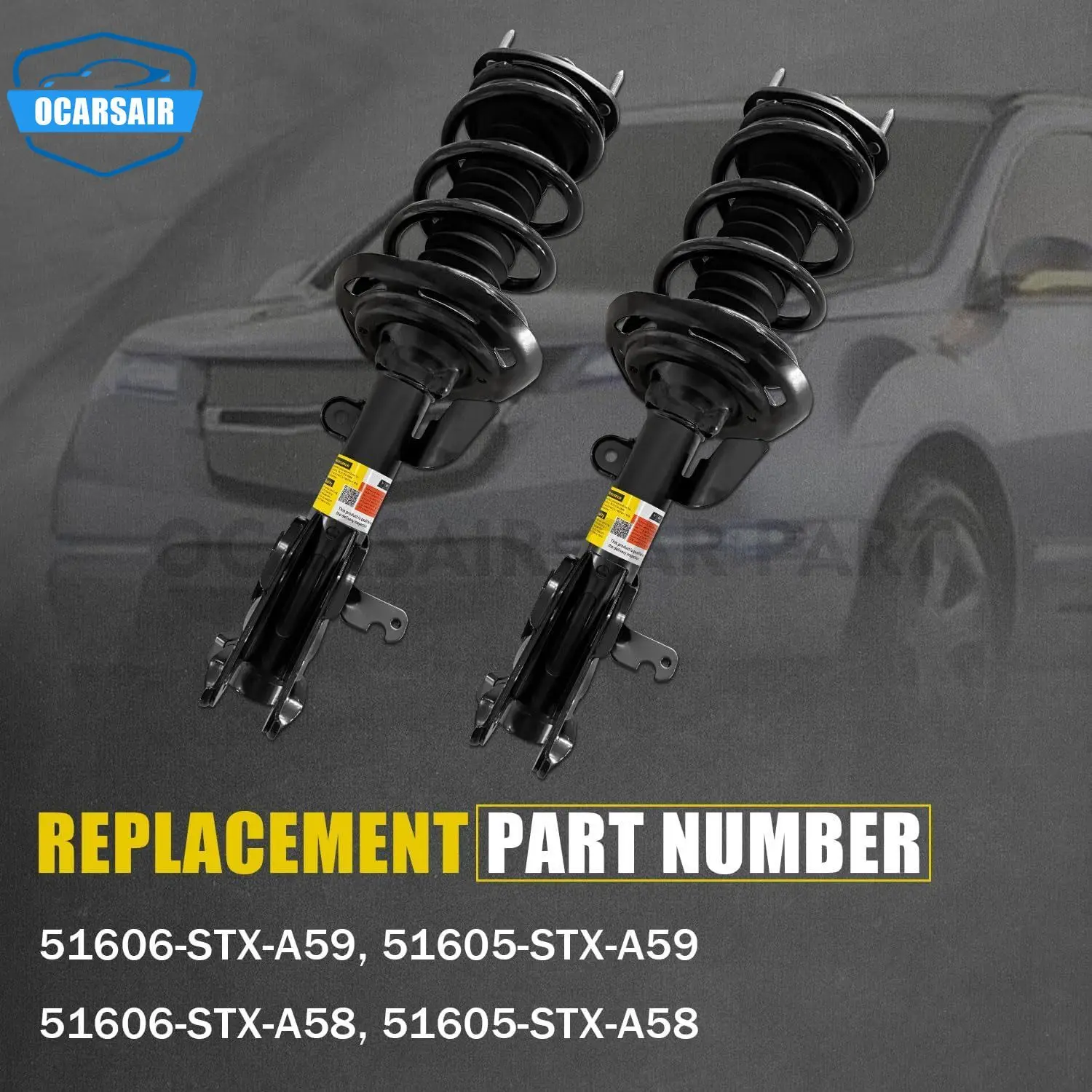 

For Acura MDX 2010-2013 Acura ZDX 3.7L 2010-2012 51606-STX-A58 51606-STX-A59 2pcs Front Shock Absorber Strut w/Electric