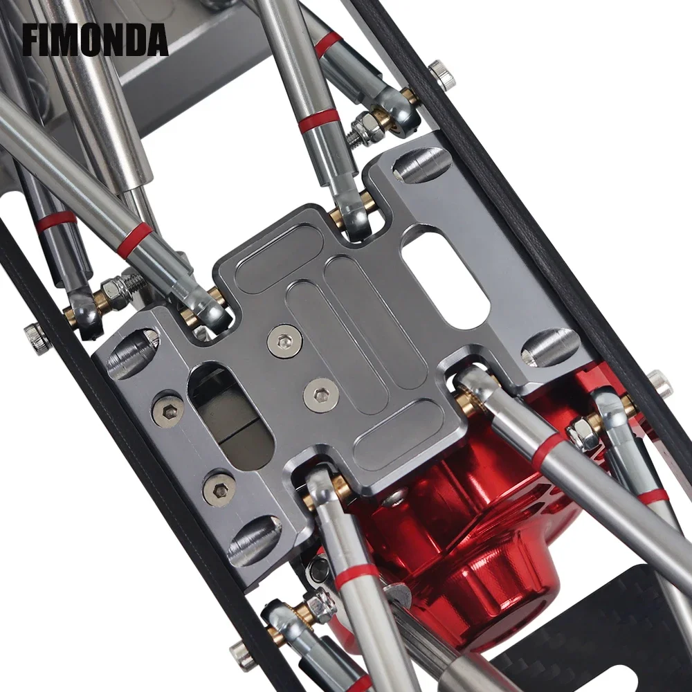 FIMONDA-Kit de chasis de Metal 1/10 RC Crawler, 313mm, 12,3 ", distancia entre ejes con transmisión de Metal, eje de aluminio, Riel de marco de fibra de carbono