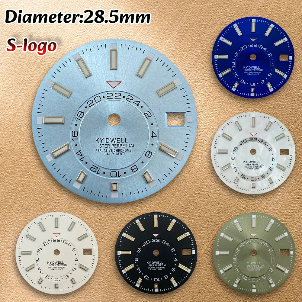 

S Logo 28.5mm Sunray Dial NH36/4R/7S/NH35 Movements C3 Green Luminous Watches for men Watch Modification Accessories Repair Part