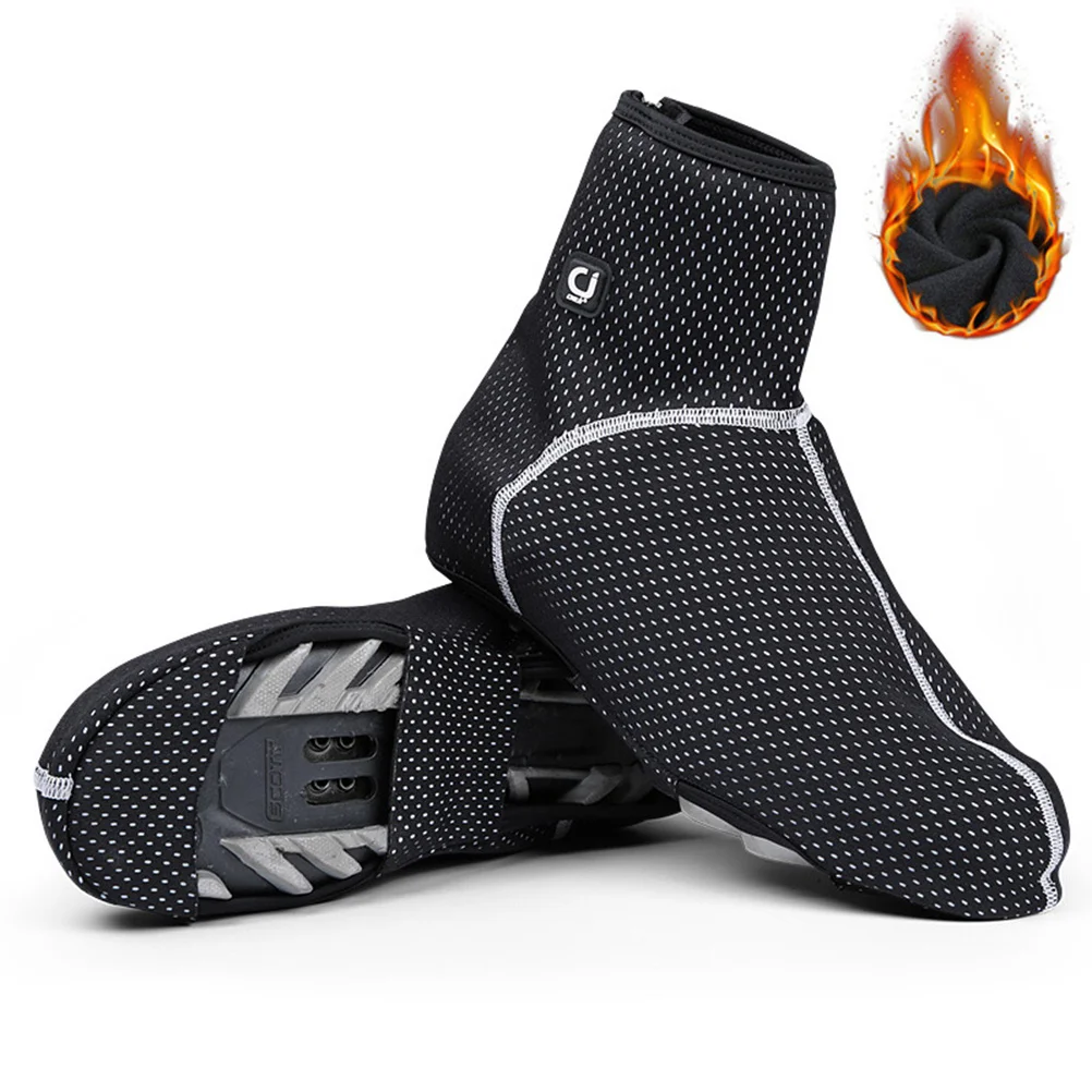 

1Pair Cycling Shoe Covers Size 45 Waterproof Windproof Adjustable Zipper Anti-Slip Warm Outdoor Overshoes Shoe Cover