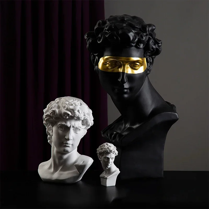 60cm Nordic Large Resin David Statue Abstraction Character Art Crafts Sculpture Living Room Creations Home Decoration Ornaments