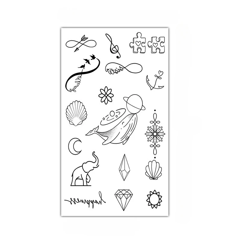 헤나 손가락 문신(18) 임시 문신, 15일까지 지속되는 신기술 매직 방수 반영구적 스티커.