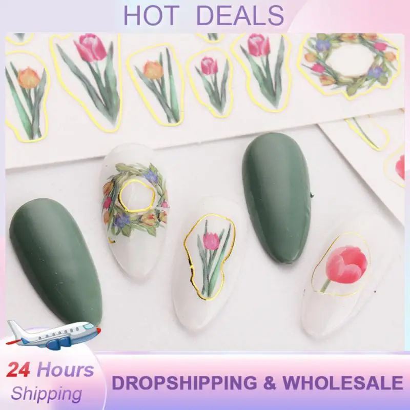 Tulip Flower Easy To Operate Experience A Rich And Enjoyable Experience Nail Products Nail Decoration Tulip Flower Nailsticker