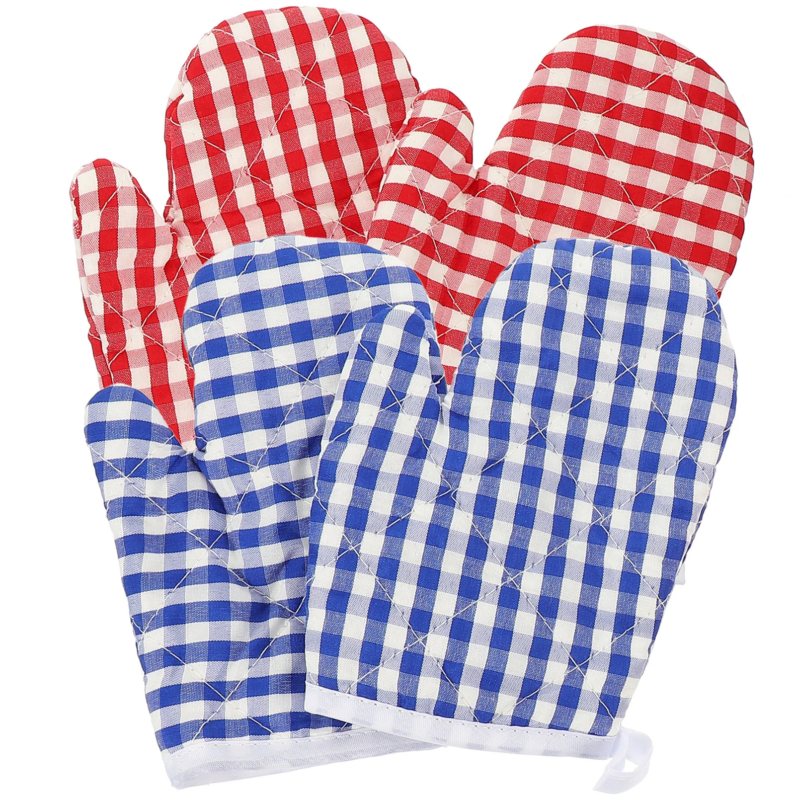 4 Pcs Insulation Gloves Microwave Polyester Baking Multicolor Anti-scalding Thick Oven Grill Kids