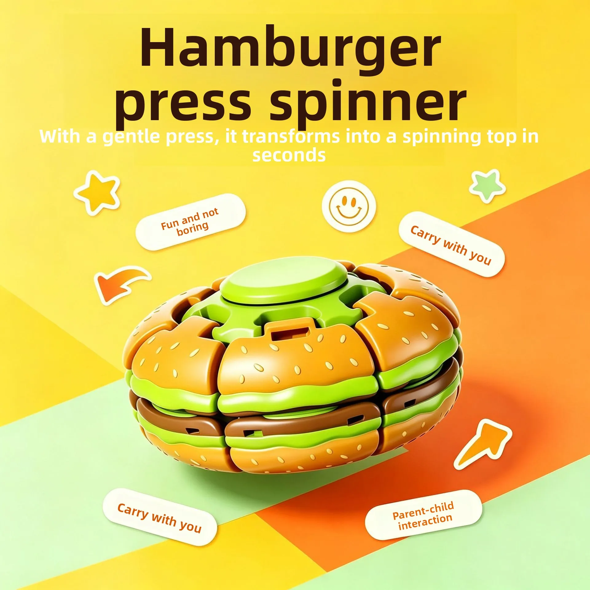 Hamburg Press Rotate Decompression Ball Rotate Ball Finger Gyro Fun Decompression Fingertip Gyro Rotate Toy