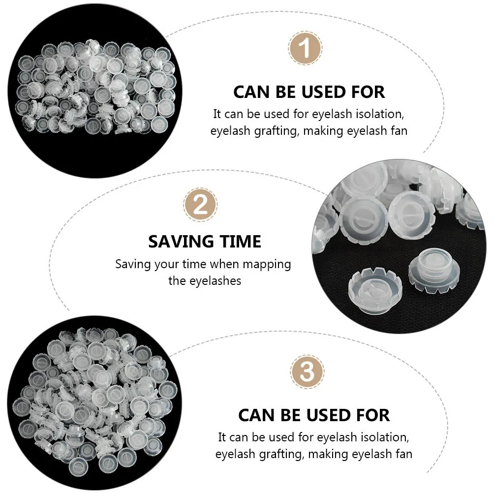 

300Pcs Lash Extension Cup Set Blossom Grafting Cups for Eyelash Isolation Root Collection Fixing Portable Convenient Beauty