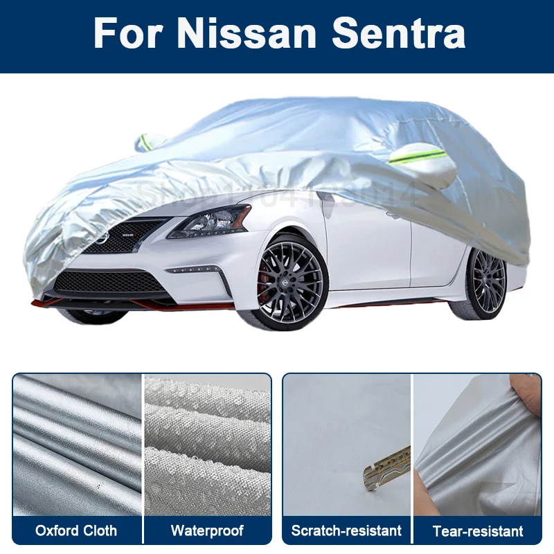 

Outdoor Full Car Cover For Nissan Sentra with Reflective Strips Waterproof Snowproof Dustproof UV Protection