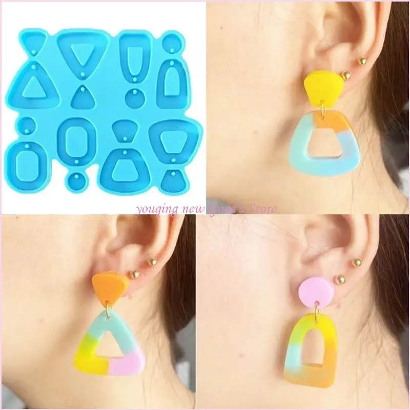 57QA قالب سلسلة مفاتيح حلق مكون من 4 أنماط يستخدم لصنع مجوهرات صب الراتنج