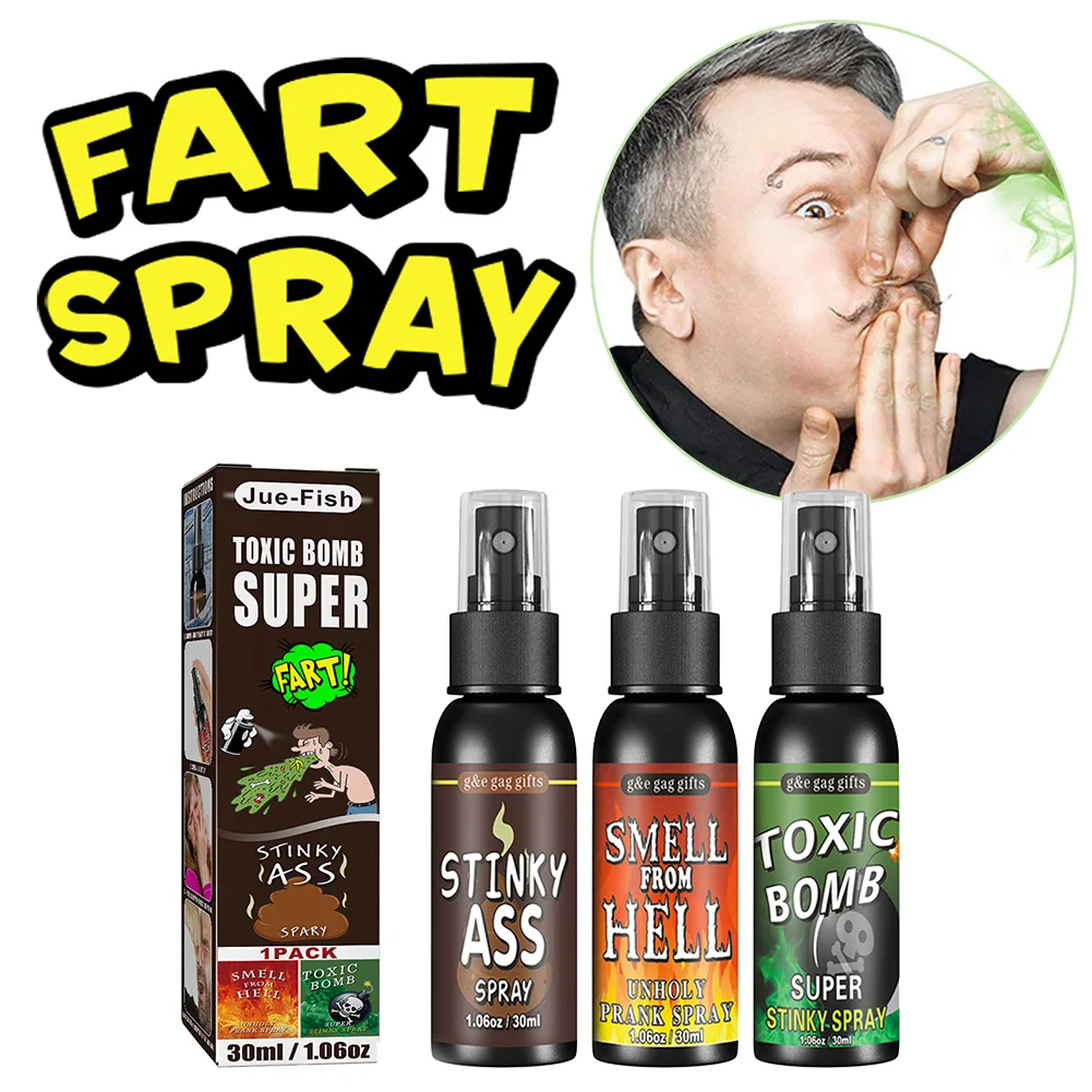 1-3PCS Fart Spray Can Stink Bomb 30ml Fart Gag Spray Prank Joke Novelty Smelly Stinky Sprayer Non-Toxic Halloween Party Supplies