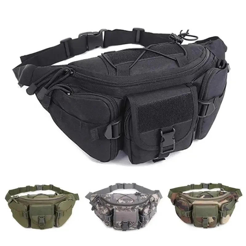 

Outdoor Waist Bag Men's Waterproof Molle Camouflage Hunting Hiking Climbing Nylon Mobile Phone Belt Pack Combat Bags