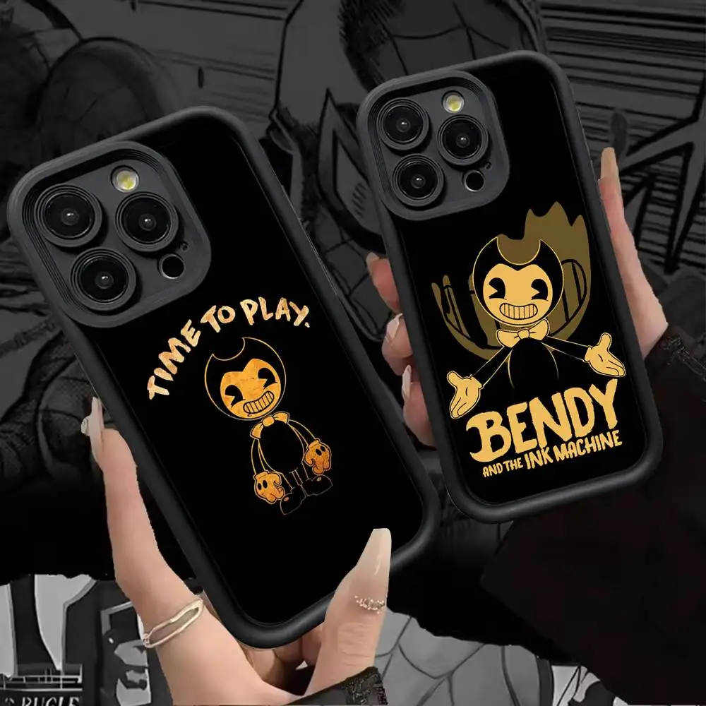 Funda de Silicona Suave para Teléfono con Diseño del Juego Clásico B-Bendy And The I-Ink M-Machine, Compatible con iPhone 17, 16, 14, 13, 12, 11, 15 Pro Max Plus Air