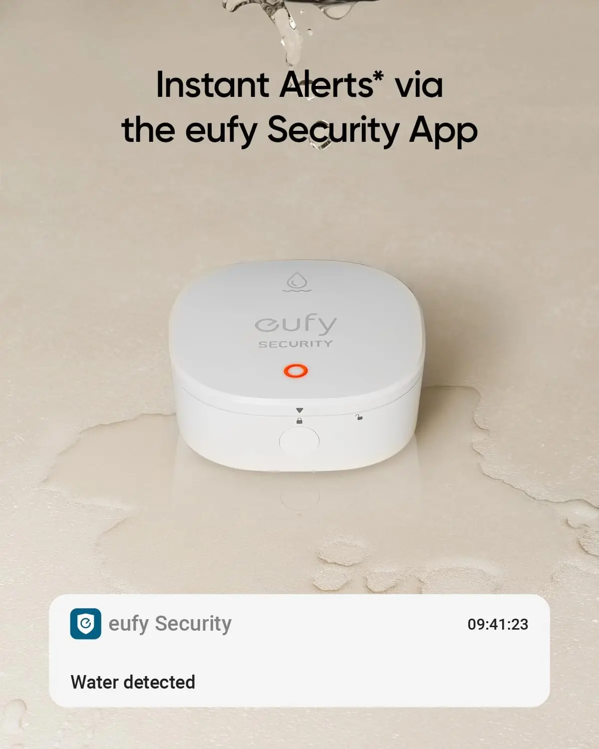 eufy Sensore di acqua e congelamento di sicurezza con avvisi remoti IP65 Impermeabile Durata della batteria di 2 anni HomeBase richiesta