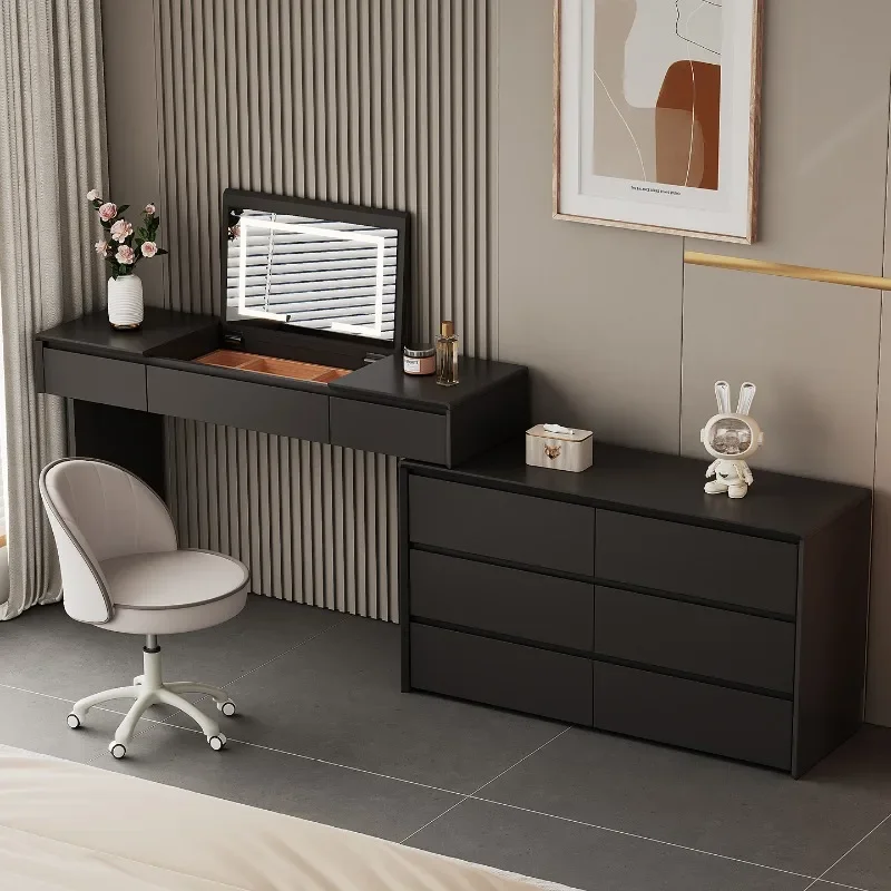 Minimalist Black Vanity Table Storage Drawer Room Hotel Nightstands Vanity Table Makeup Mirror Coiffeuse De Chambre Furniture