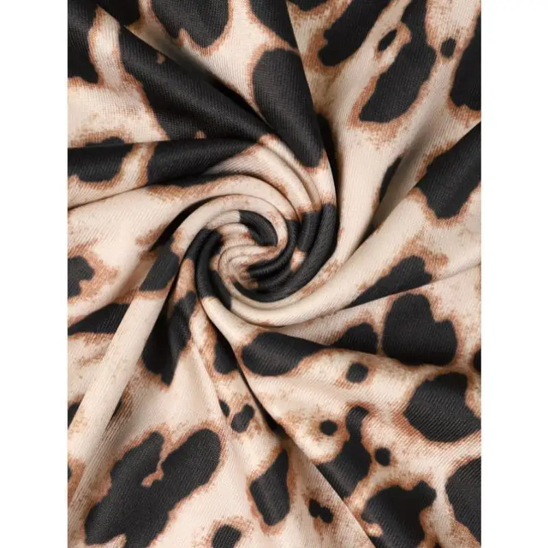 إلي ليوبارد طباعة السراويل المجهزة للنساء ألياف البوليستر جديد Sle عبر الحدود بالإضافة إلى حجم مريح الدفء موسم الربيع