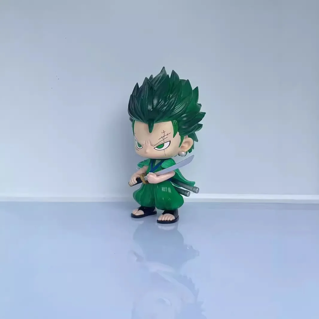 Een Stuk Anime GK Cartoon Figuur Q Versie Zoro Perifere Action Model Speelgoed Pop Efigy Auto Decoratie Gift