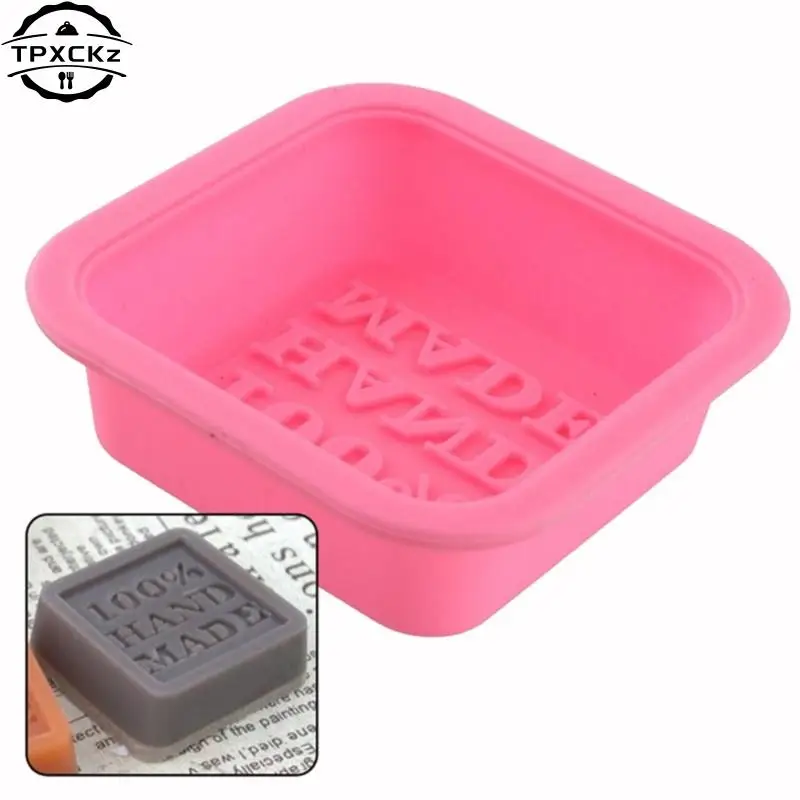 100% Hand Made Cute Craft Art Square Silicone Oven Handmade Soap Molds DIY Soap Mold Color Ramdom Fondant Cake Decorating Tool