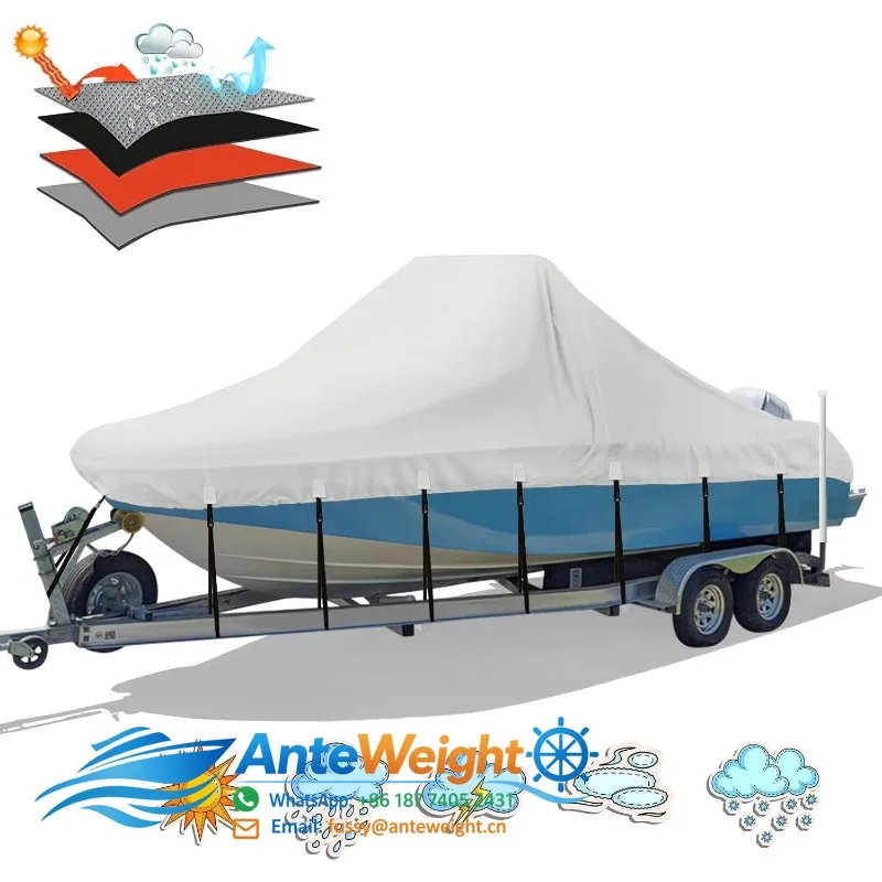 New 18'20' 300D Center Console Waterproof Boat Cover Heavy-duty Marine Grade Oxford Cloth Can Be Towed