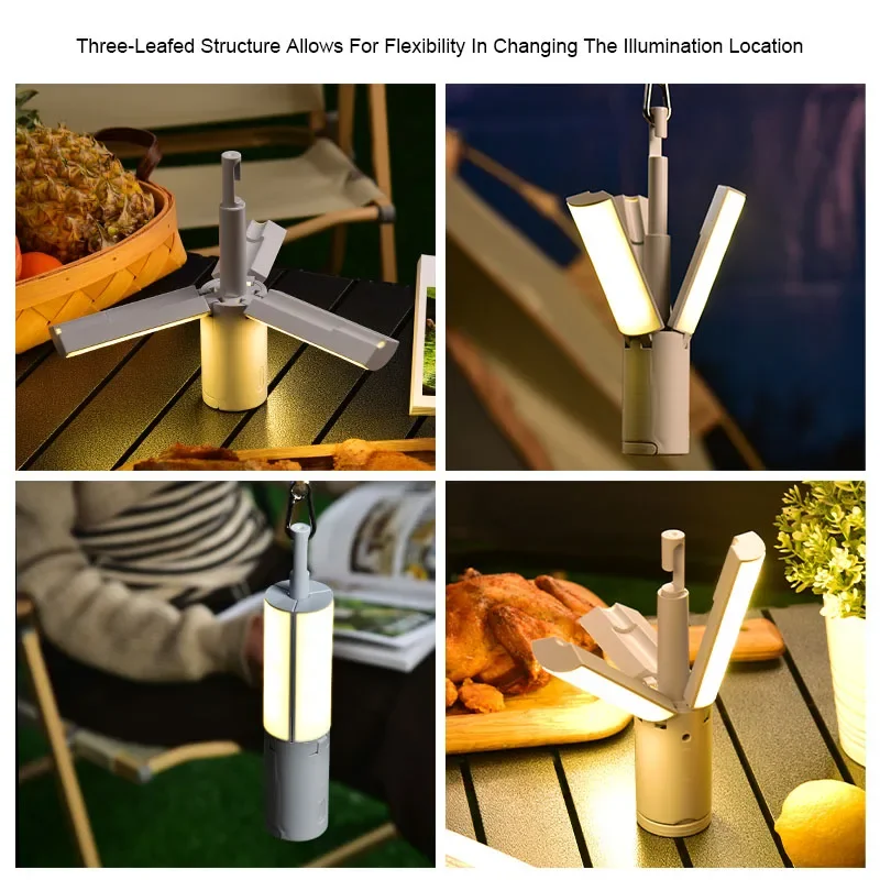 Outdoor multifunctional folding camping lamp tent atmosphere lamp handheld hanging lamp portable lighting lamp