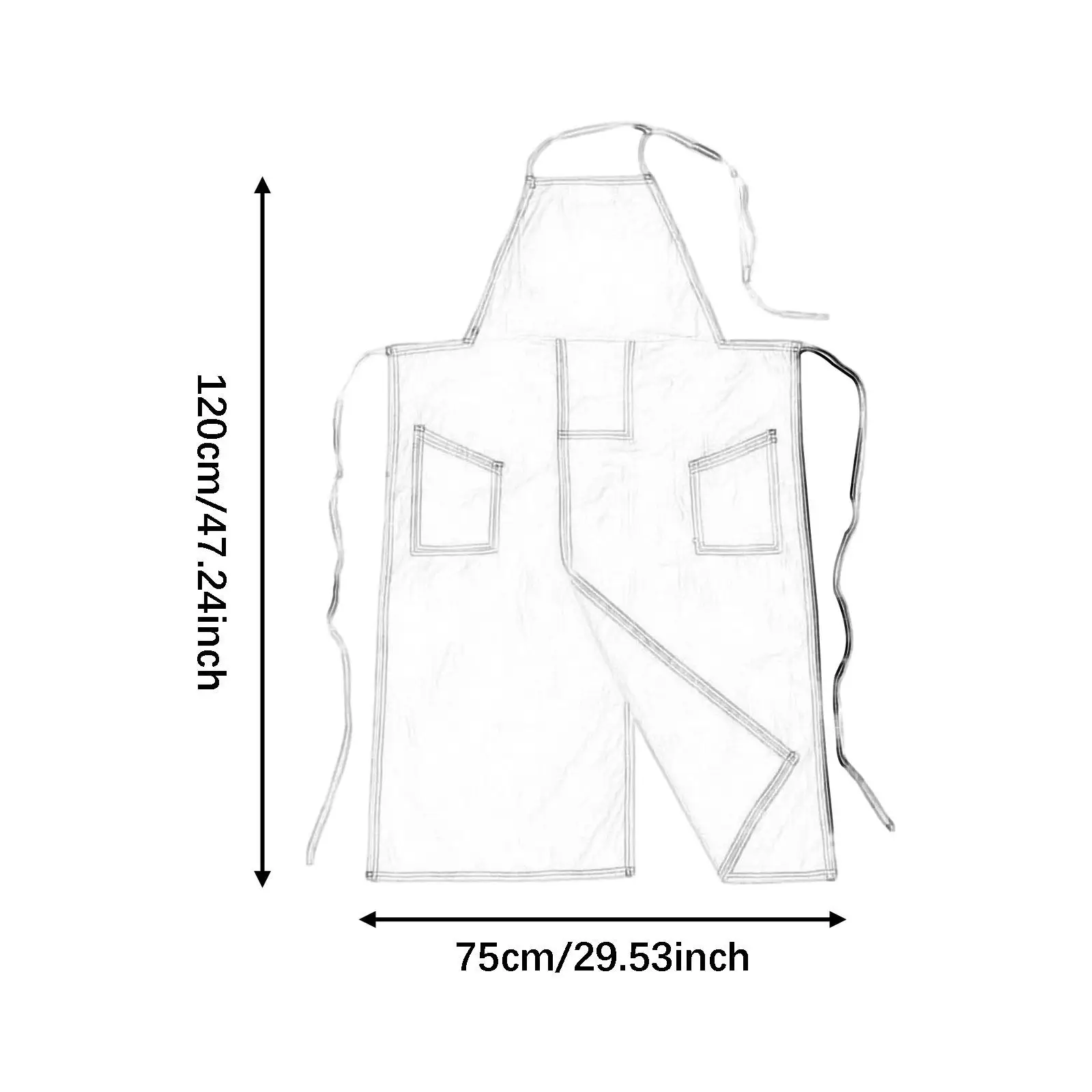 Pottery Apron Split Leg Adjustable Neck Sweat Absorption 75x120cm Simple Multifunctional Canvas Apron for Crafts Kitchen DIY
