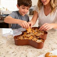 Christmas Snack Tray Food Organizer Serving Tray Holiday Snack Box Container For Treats Nuts Fruit Popcorn Dip Dessert Party