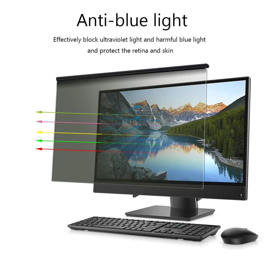 Filtro de pantalla de privacidad para ordenador de 24 pulgadas, antiluz azul, antideslumbrante, se adapta a la protetor de Monitor de pantalla ancha con relación de aspecto 16 9