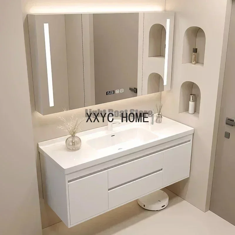 

Washbasin Mirror Drawer Wall White Bathroom Cabinets Vanity Luxury Bathroom Cabinets Make Up Organizer Gabinete Room Furniture