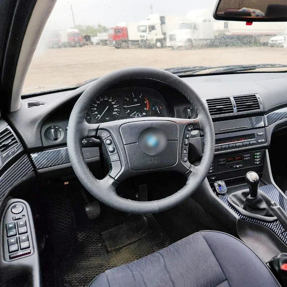 Carbon Fiber For BMW 5 Series E39 1999-2004 Car Film Interior Sticker Center Console Gear Dashboard Air Door Handle Lift Panel view 5