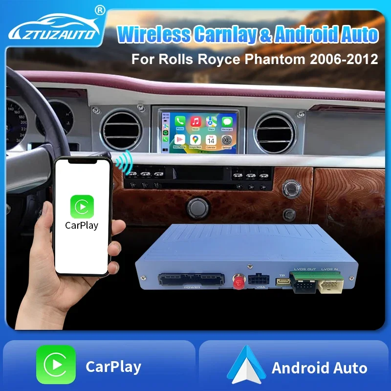 Wireless Carplay For Rolls Royce Phantom CCC 2006-2012 with Android Auto Airplay Car Play Autolink Functions Module Box Camera