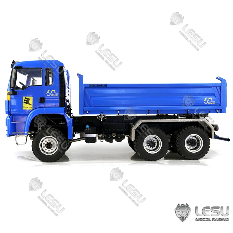 

Gifts LESU 1/14 Hydraulic RC Dumper Three-way Dump Truck Metal Chassis Sound Light Remote Tripper Toys Model TH16711